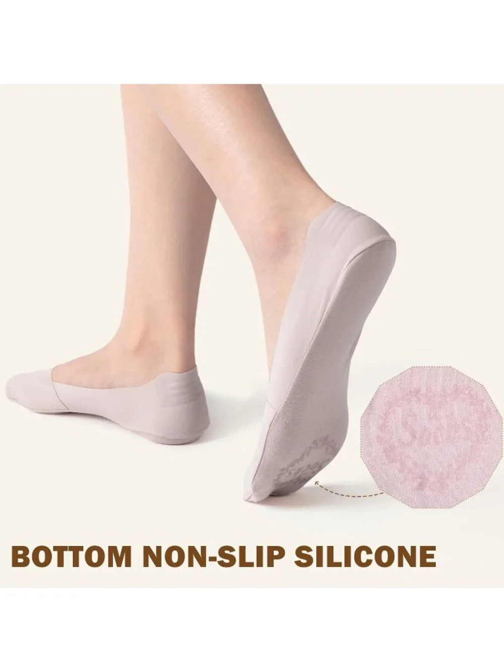 🧦Women's Pink Blue No Show Socks 6 Pairs Non Slip Low Cut Invisible Liner